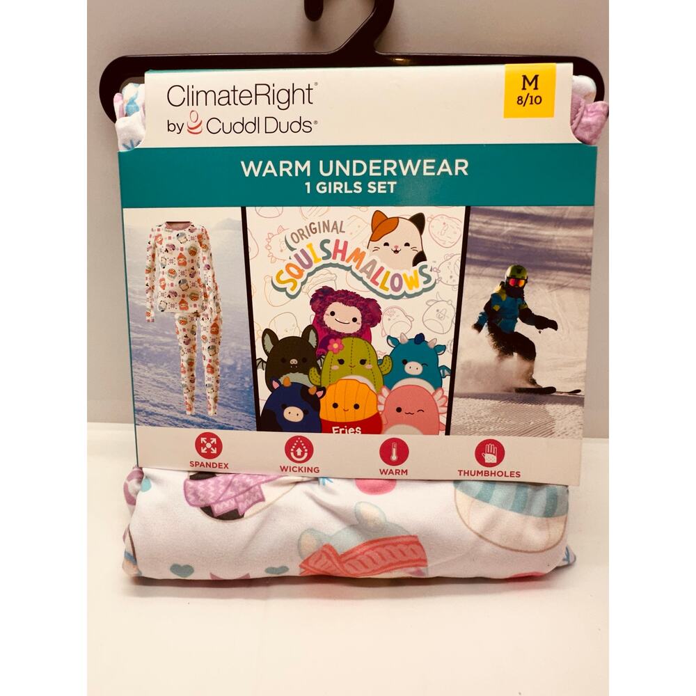 Climate Right Cuddl Duds Squishmallows Pajama/Underwear Girls Size Med 8/10 New